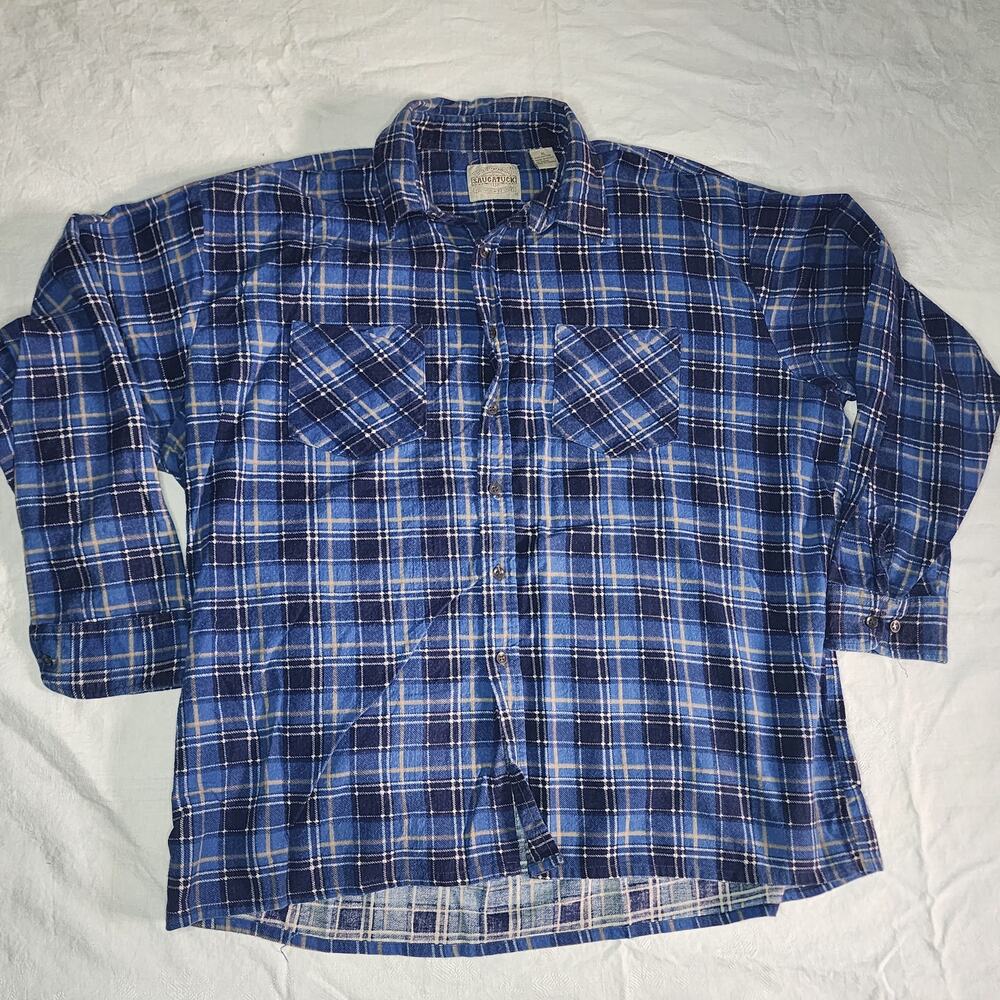 Saugatuck Vintage Blue Plaid Flannel XL
